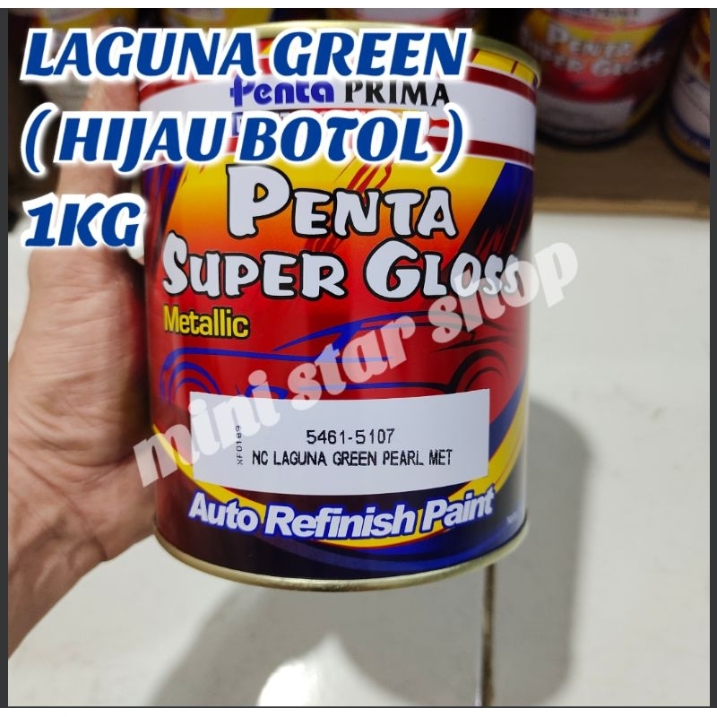 CAT PENTA SUPER GLOSS LAGUNA GREEN/ HIJAU BOTOL ISI 1 KG CAT DUCO CAT MOBIL MOTOR