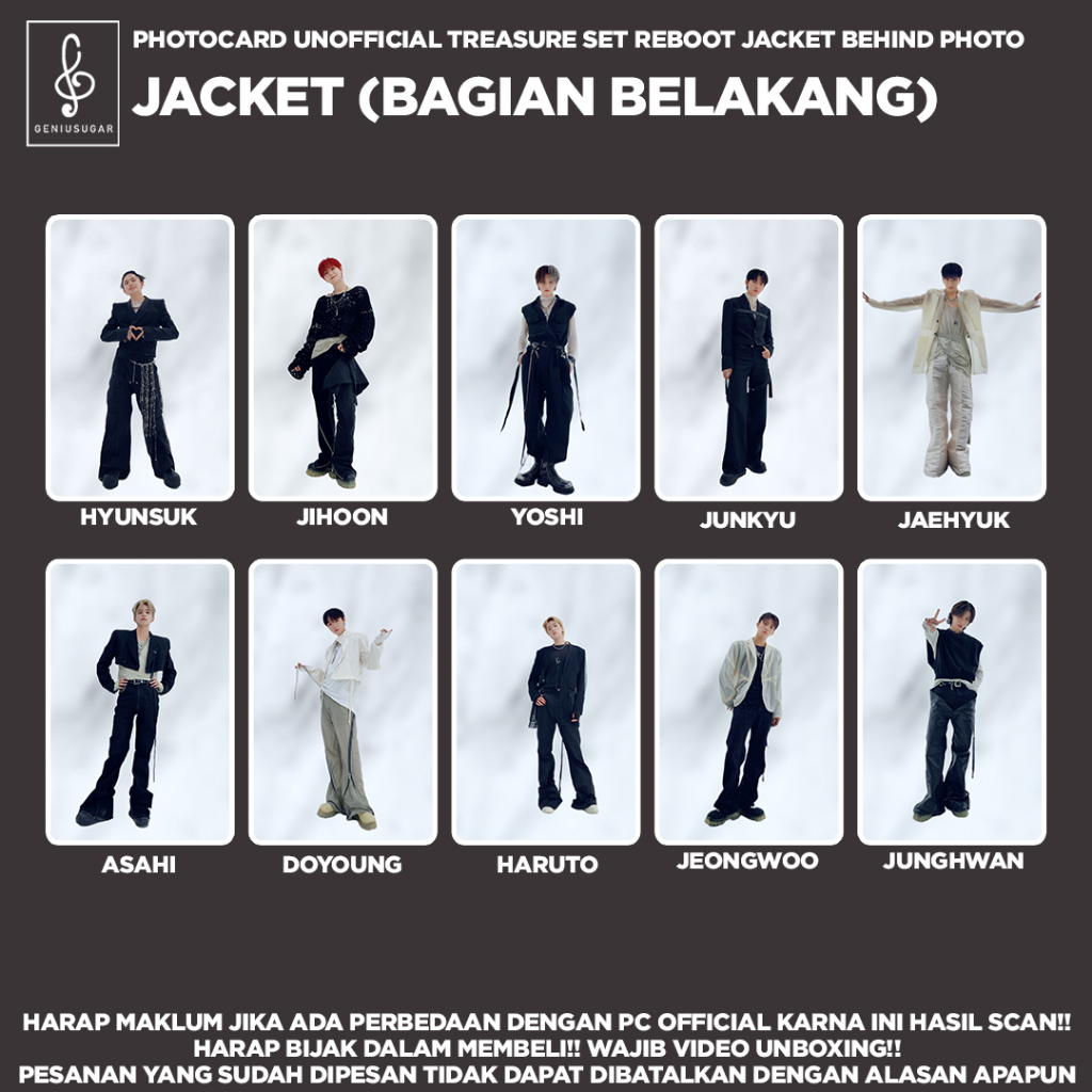 [SET TREASURE] REBOOT JACKET BEHIND PHOTOCARD UNOFFICIAL