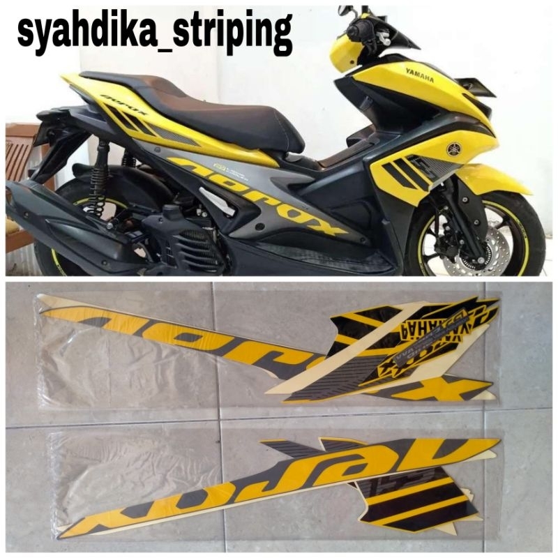 STIKER STRIPING LIS BODY YAMAHA AEROX 155 2018 KUNING