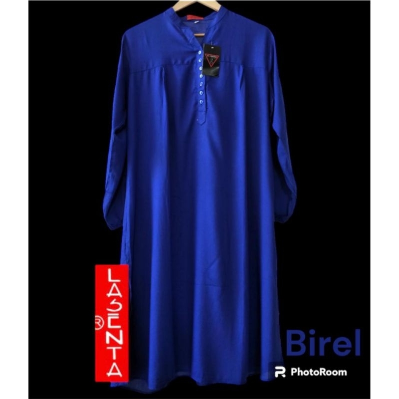 Tunik polos rayon biru bca birel Tunik katun rayon Tunik polos jumbo lasenta Tunik wanita terlaris T