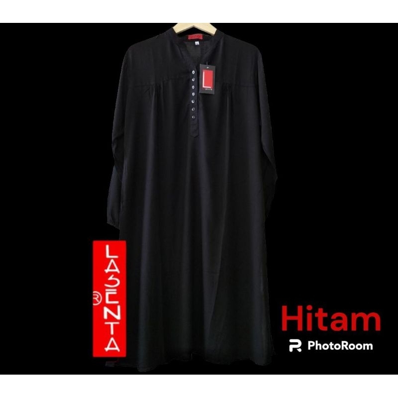 Tunik polos rayon hitam Tunik katun rayon Tunik polos jumbo Lasenta by avishta d-sign Tunik terlaris