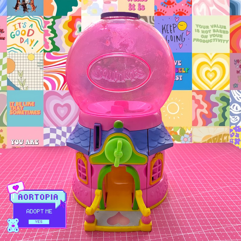 SQUINKIES MAINAN ANTIK GUMBALL MACHINE CANDY MACHINE RETRO TOY VERY RARE