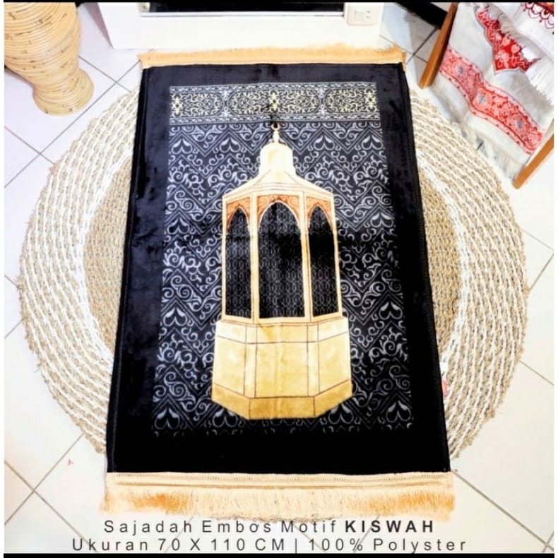 SAJADAH HITAM BUSA KISWAH RUMBAI//SAJADAH BUSA KISAWAH//SAJADAH KISAWAH RUMBAI