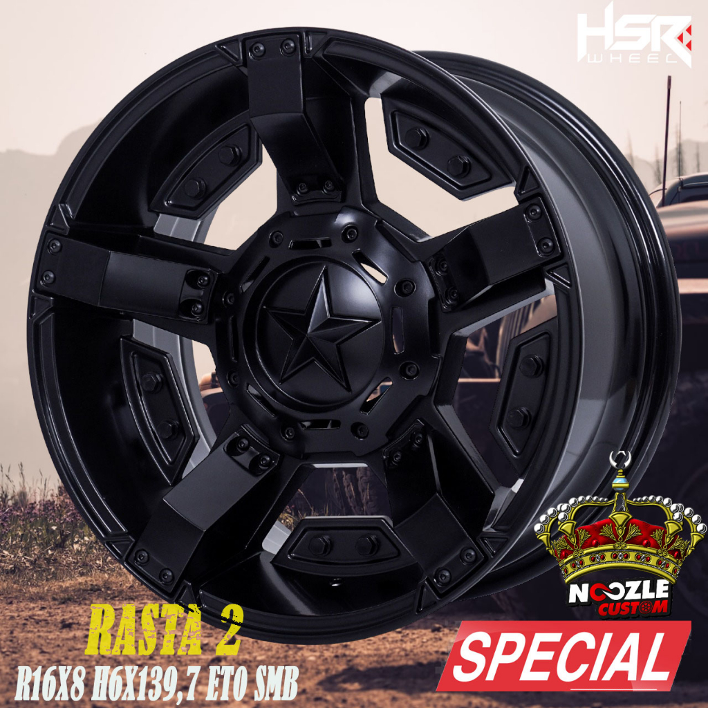 Velg Mobil R16 Baut 6 Type HSR Rasta Pelek offroad Ring 16 Lubang 6 Phanter