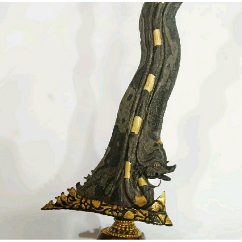 Keris Nogo Welang Sepuh Utuh TUS mataram estimasi Kinatah emas joss