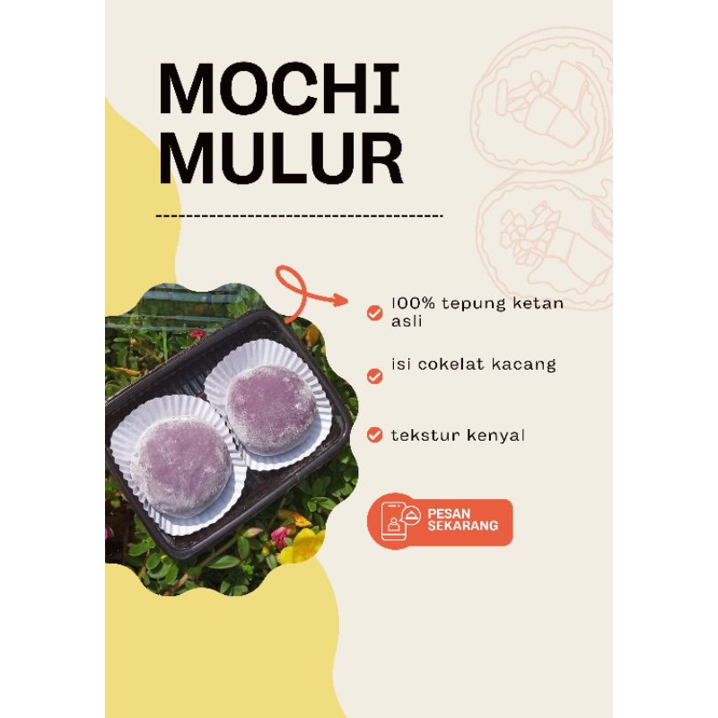 

Mochi mulur kacang coklat