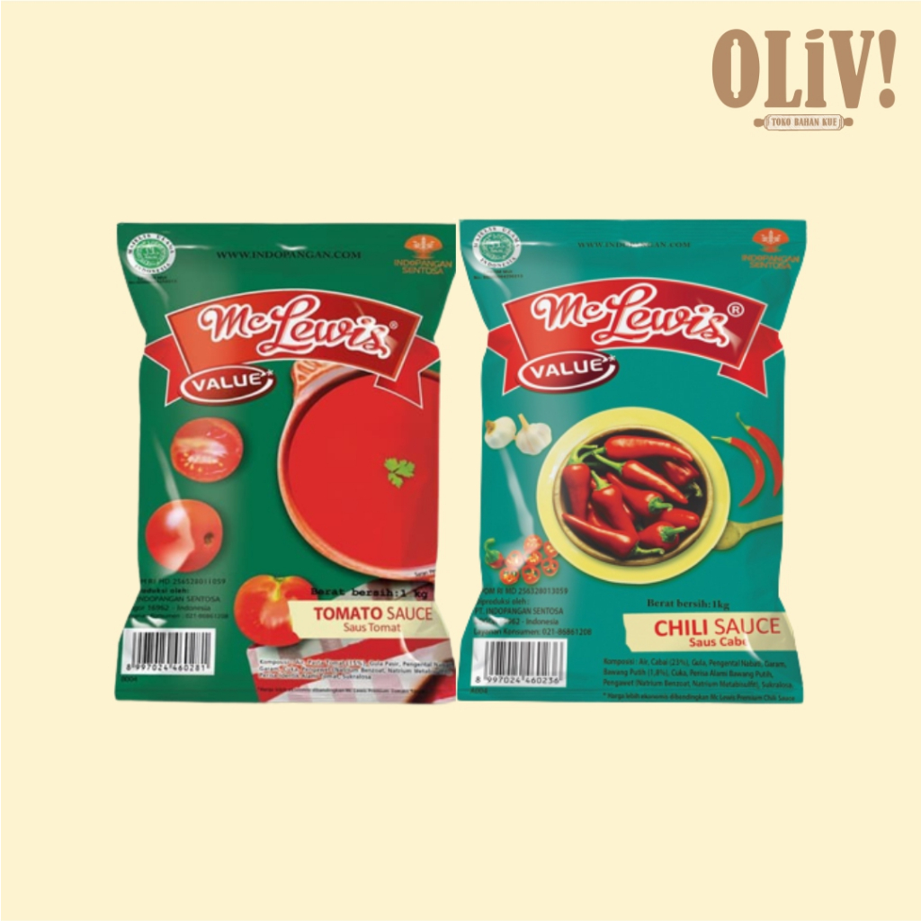 

Mc Lewis Tomato Sauce Value 1 Kg /Mc Lewis Chili Sauce Value 1 Kg