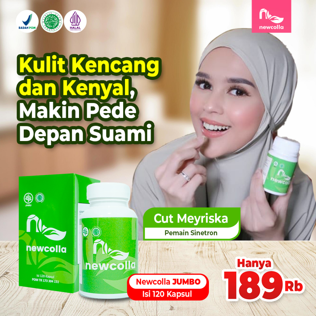 Newcolla collagen original suplemen pemutih badan penghilang flek hitam wajah glowing ampuh bpom