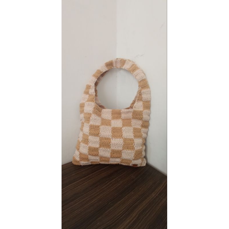 checkered bag/Tas Rajut catur