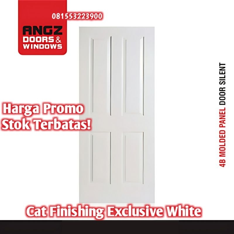 Pintu Angzdoor HDF Panel HoneyComb Cat Finishing Exclusive White - Potongan Harga Spesial