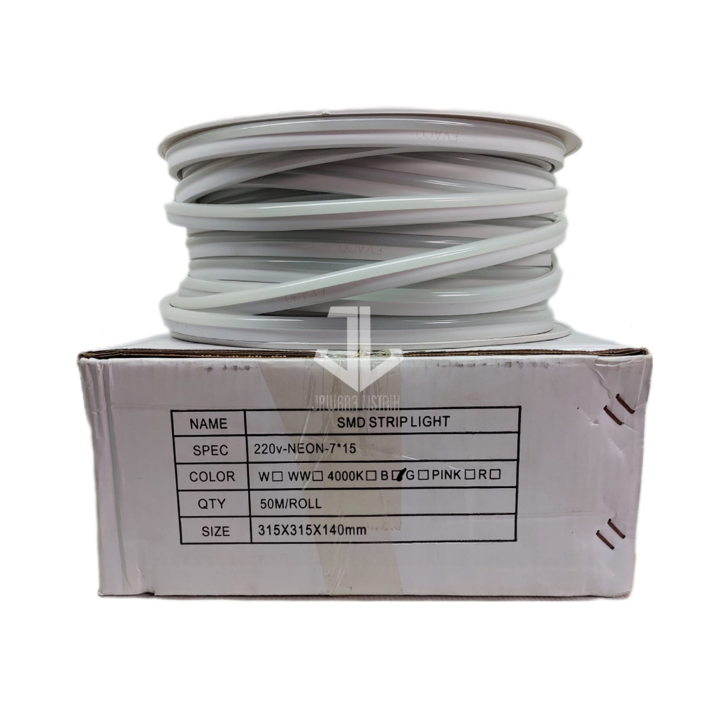 LAMPU LED NEON FLEKSIBEL SMD STRIPLIGHT  220 V METERAN BIRU