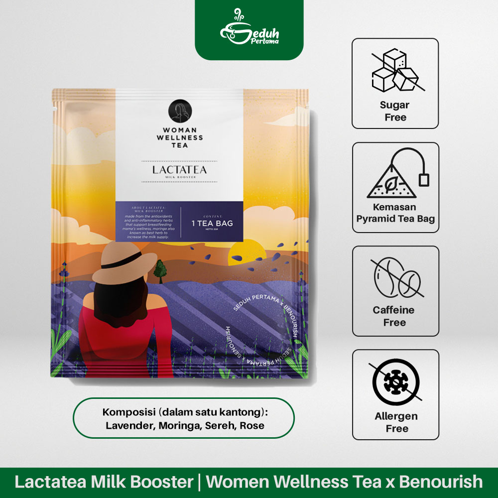 

Premium Lactatea Milk Booster Women Wellness Tea X Benourish - Lavender, Moringa, Sereh, Rose