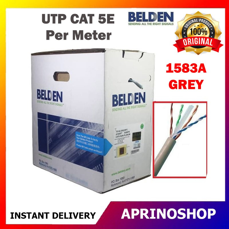 Kabel LAN 1 Meter BELDEN Cat 5E UTP Belden ORIGINAL Eceran/ Potongan
