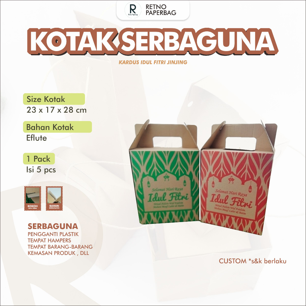 

Dos Hampers Lebaran Parcel Idul Fitri Kardus Jinjing-Retno Paperbag