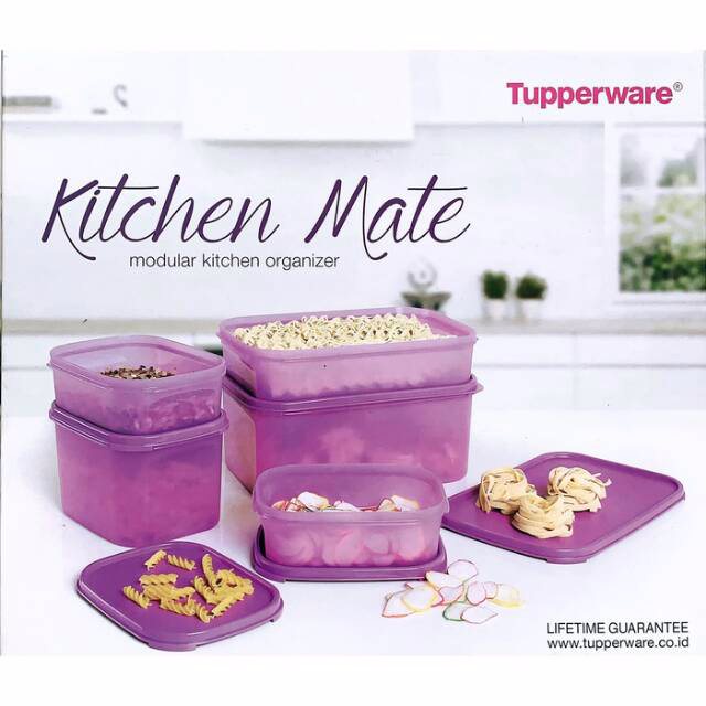 Tempat Penyimpanan Makanan Toples Serbaguna Set Banyak Ukuran Kitchen Mate Tupperware Ungu