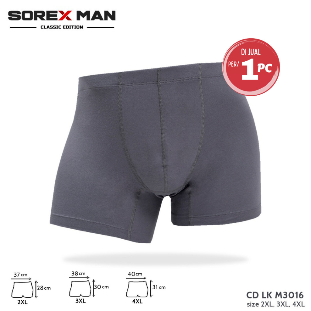1 Pcs Sorex Man CD Men's Trunk Boxer Rayon Spandex Extra Size Jumbo CD Lk M 3016