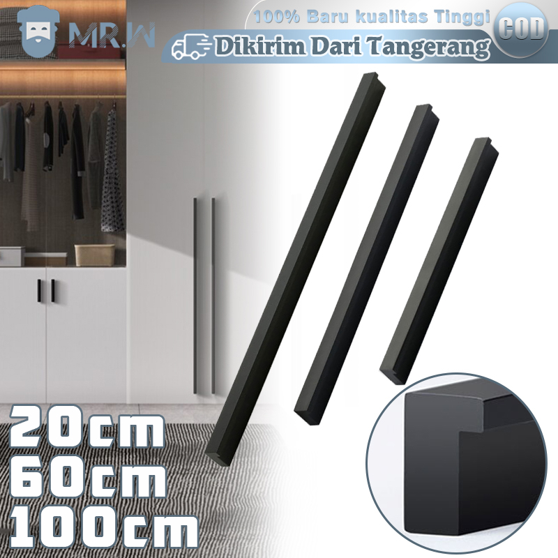 1 Meter Handle Laci Minimalis Hitam Handel Pintu Lemari Panjang Handle Lemari Gagang Pintu Lemari