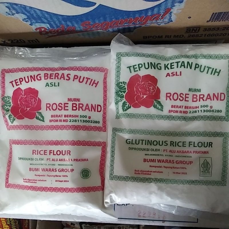 

aneka tepung rose brand 500gr tepung beras tepung ketan kanji