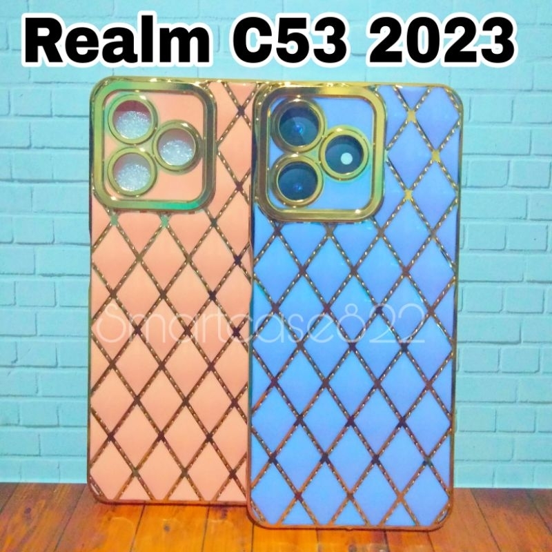 Casing Realme NOTE 50 / C53 / C51/ C51S  2024 Softcase List Chorme Gold Mewah Case Hape Terbaru