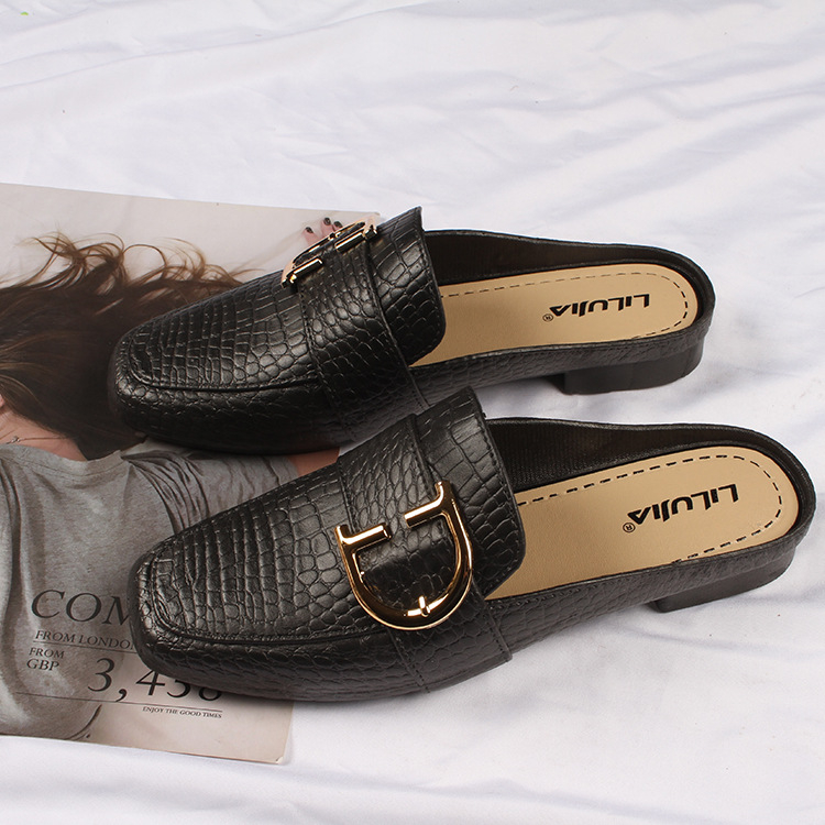 Diskont Bg Cod Sandal Sepatu Wanita Terbaru Branded Slop Slip On Karet Jelly Motif Kulit Gesper