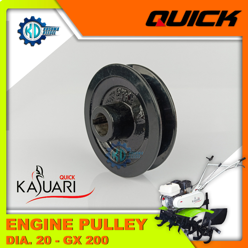 ENGINE PULLEY KASUARI DIA20 - PULLEY MESIN KASUARI DIAMETER 20ML - SPAREPART TRAKTOR QUICK ORIGINAL 