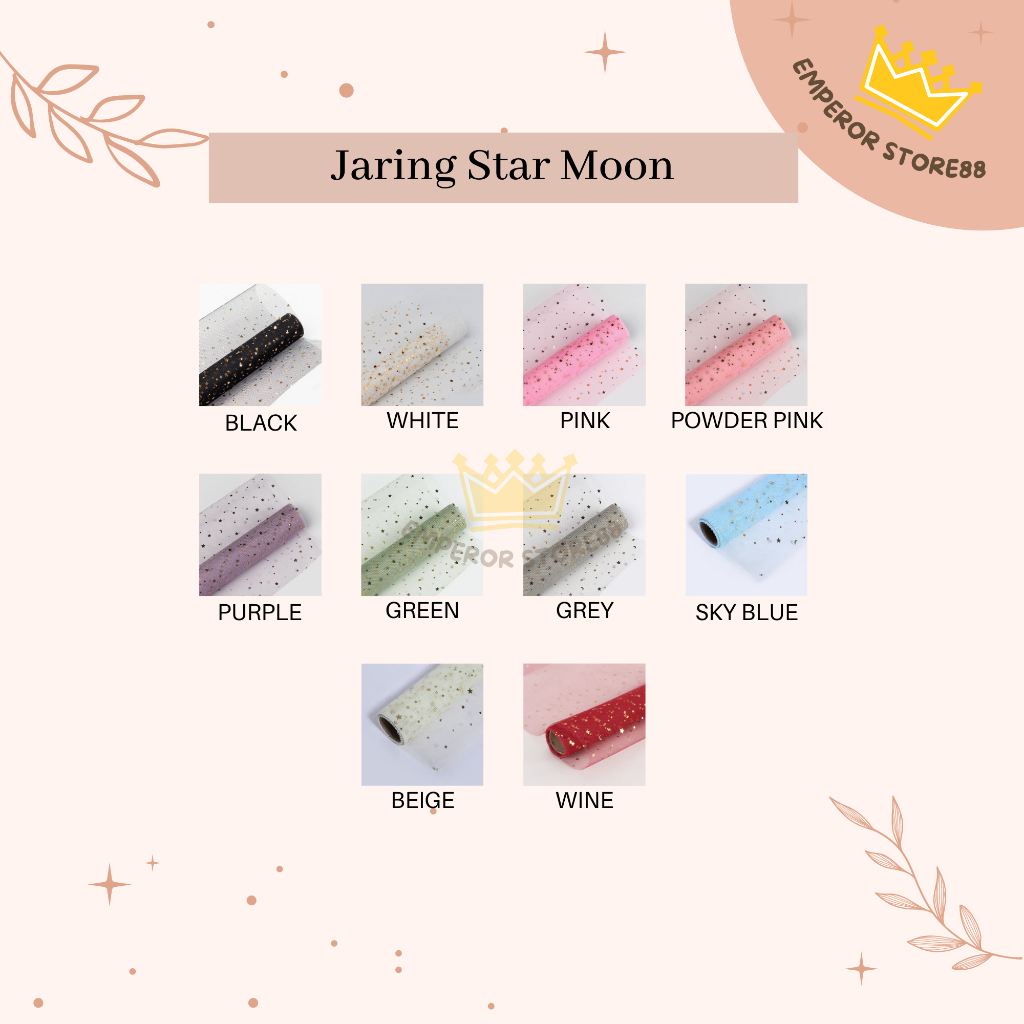 

Flower Wrapping Paper Jaring Star Moon 48 x 50 cm Lembaran Polynet / Jaring Bintang Bulan / Kertas Buket Bunga Florist