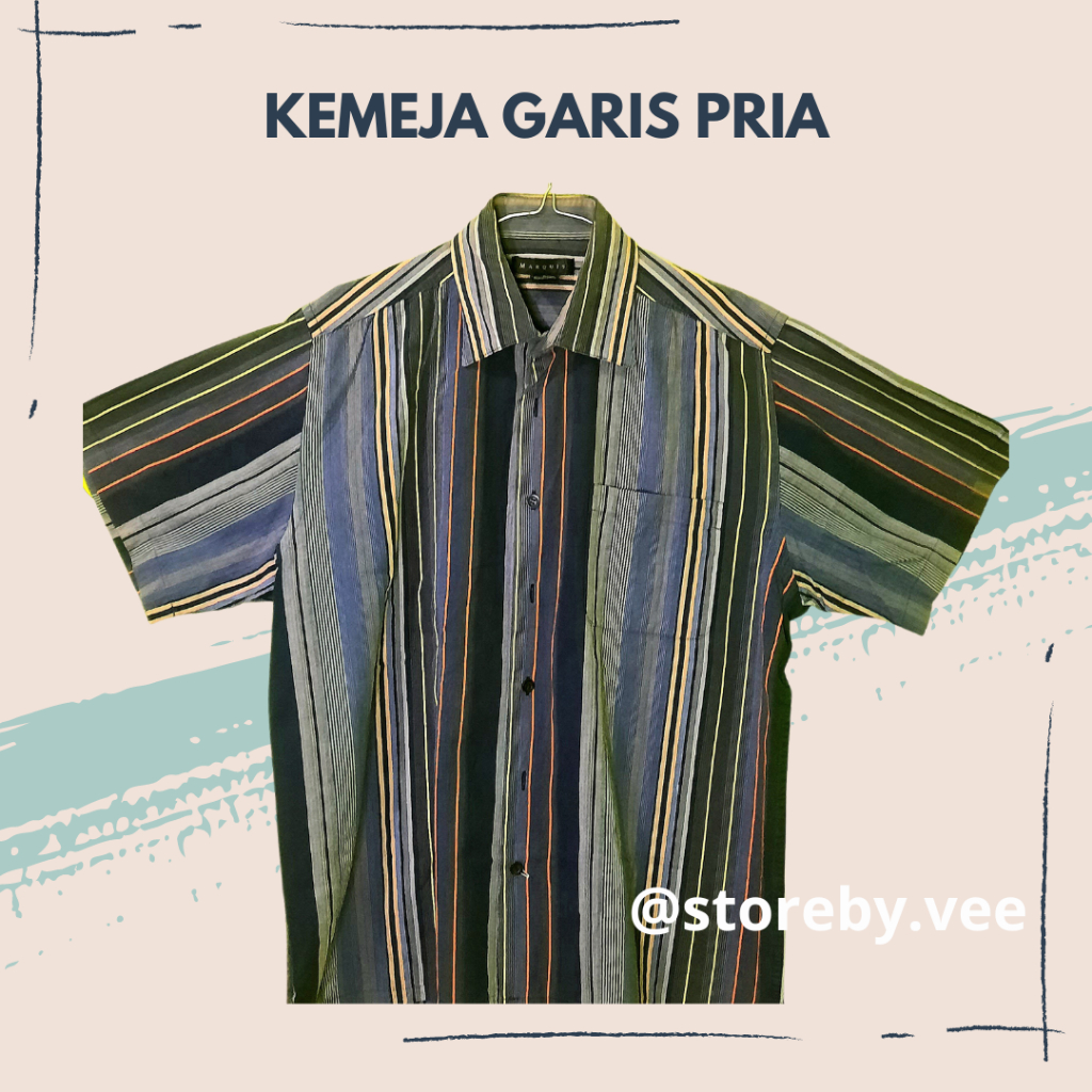 KEMEJA FORMAL MODEL GARIS PRIA [PRELOVED]