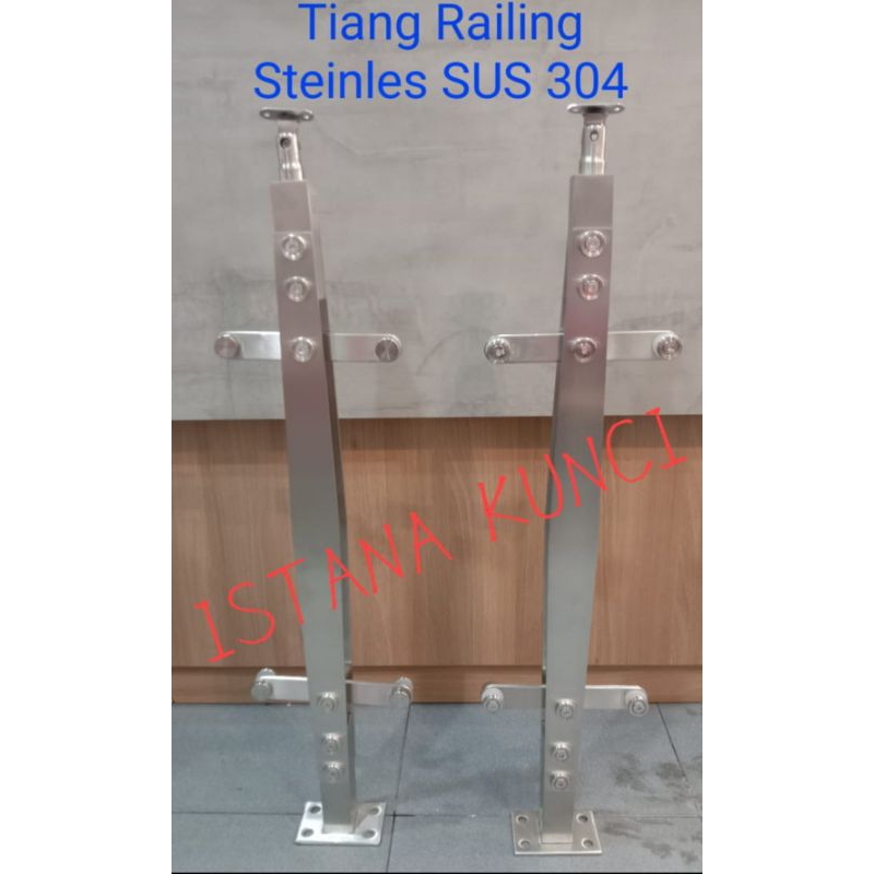 TIANG RAILING KACA / TIANG RAILING TANGGA KACA STEINLES STELL SUS 304