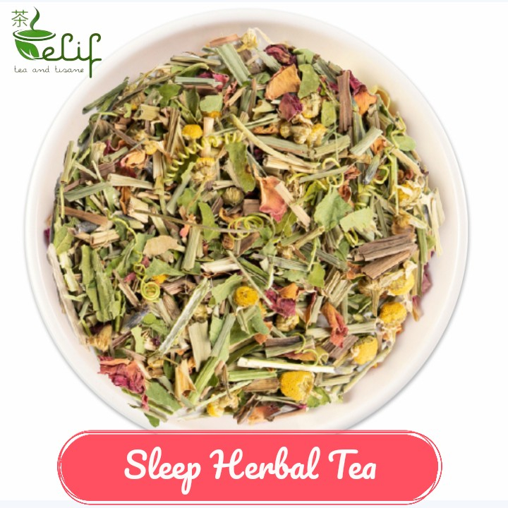 

ELIF TEA Sleep Herbal Tea : Passionflower, Chamomile, Lavender, Red Rose Petals