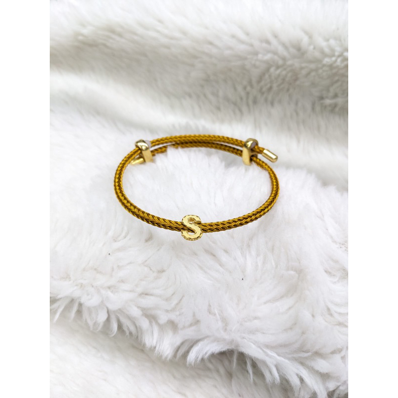 Gelang Tali Emas Charm Huruf S 16k 70%