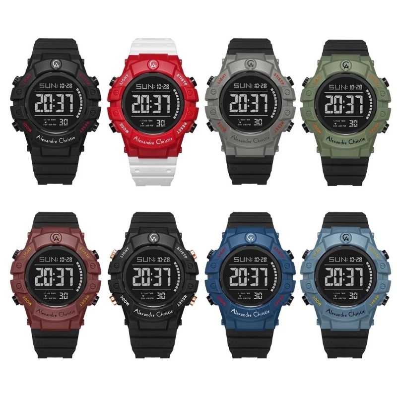 Alexandre Christie 9387 Digital Rubber Jam Pria Original