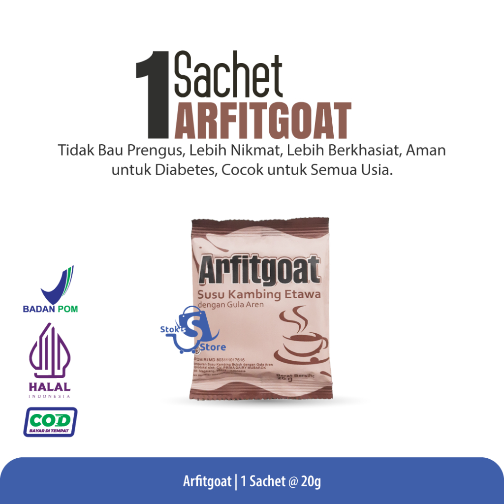 

ARFITGOAT GULA AREN Asli Platinum Susu Kambing Etawa Arfit Goat Halal BPOM - 1 Sachet