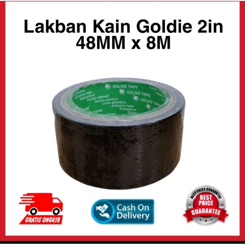 Lakban kain Cloth tape Liner tape 48mm x 8mtr goldie