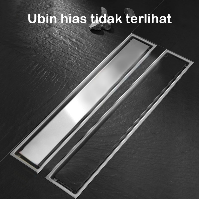 Smart Floor Drain Stainless 304 30 Cm 40 Cm 60 Cm Samping saringan Got Tile insert anti banjir dan serangga GOLD BLACK