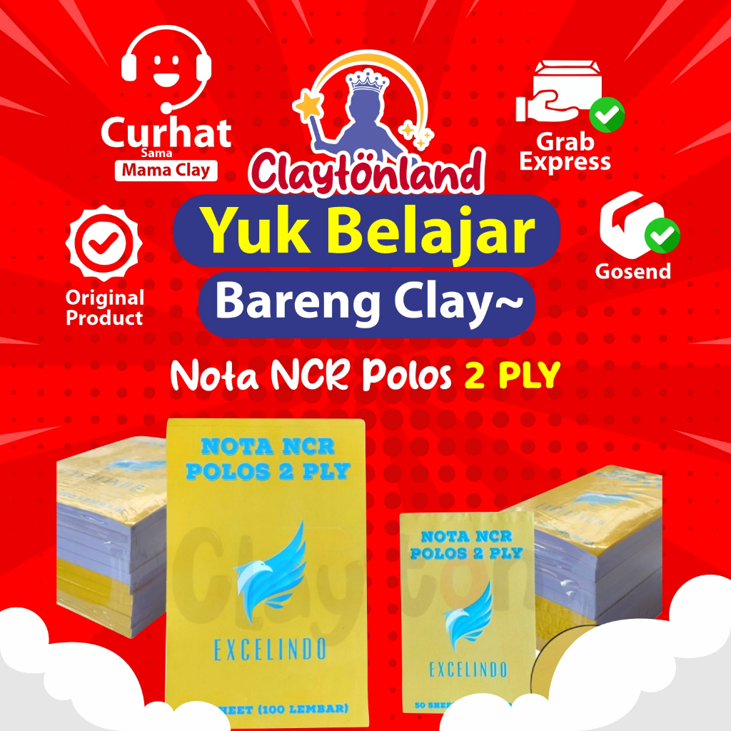 

Nota Kosongan Polos Besar Kecil Rangkap 2 PLY NCR / Buku Nota Polos Memo Bon Polosan 100Lembar 50Sheet