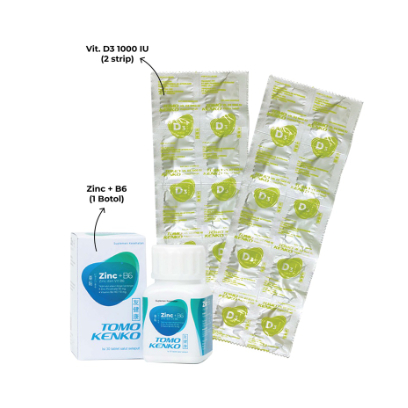 PAKET SEHAT PALING HEMAT MURCE - TOMO KENKO  D3 1000 IU +  Tomo Kenko Zinc Vit B6