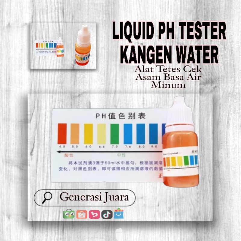 Liquid pH Tester Kangen Water - Alat Tetes Cek Asam Basa Air Minum