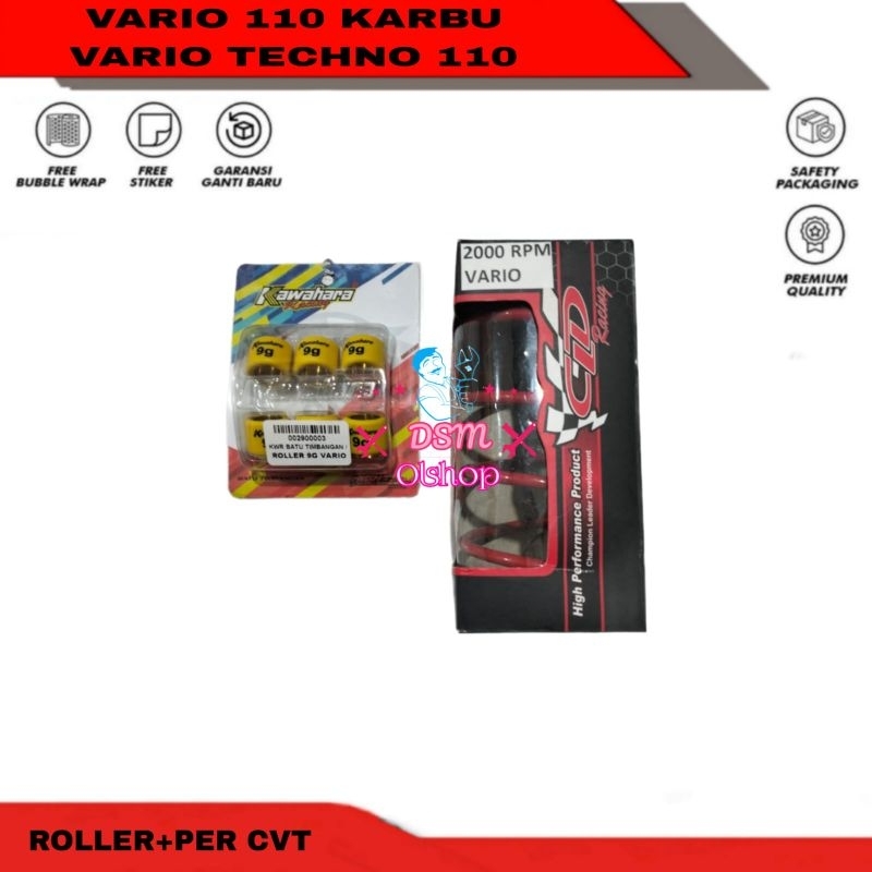 PAKET UPGRADE KIRIAN CVT ROLLER LOLER ROLER LORER KAWAHARA RACING+PER CVT CLD VARIO LAMA/KARBU/OLD/T