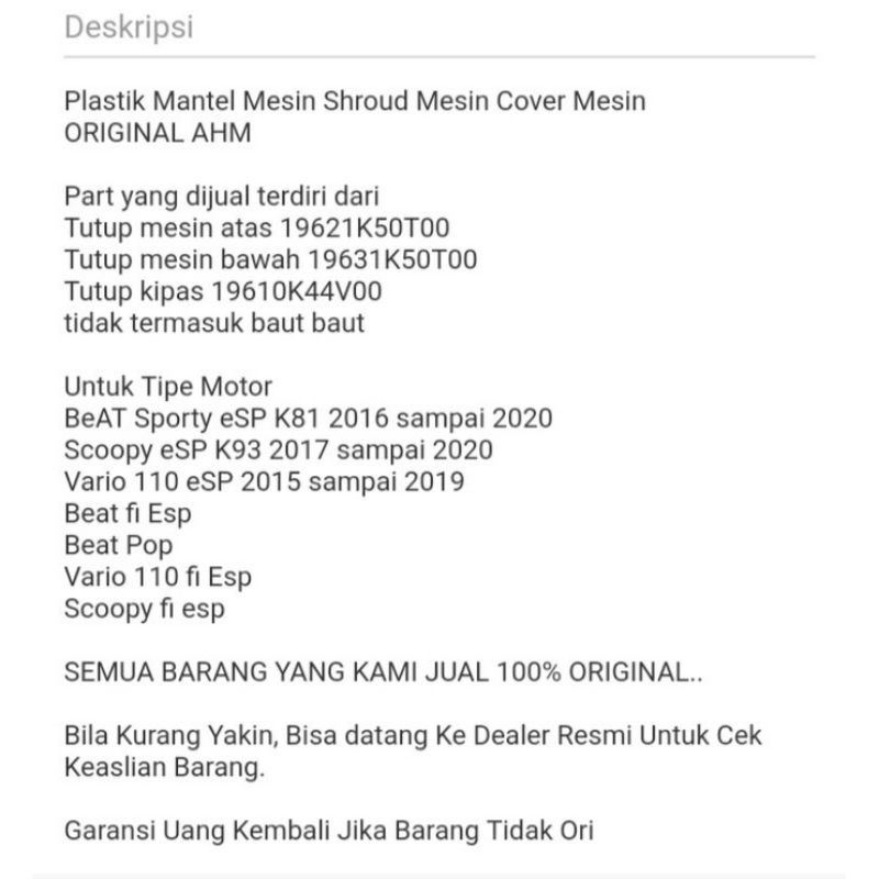 UIO Tutup mesin cover mesin beat fi esp beat pop vario fi esp scoopy esp