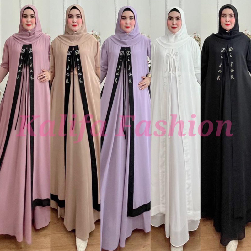DIJAH 832 ORI DIJAH / DIJAH SET KHIMAR HOODIE / GAMIS SYARI POLOS / GAMIS SET KHIMAR HOODIE BY DIJAH