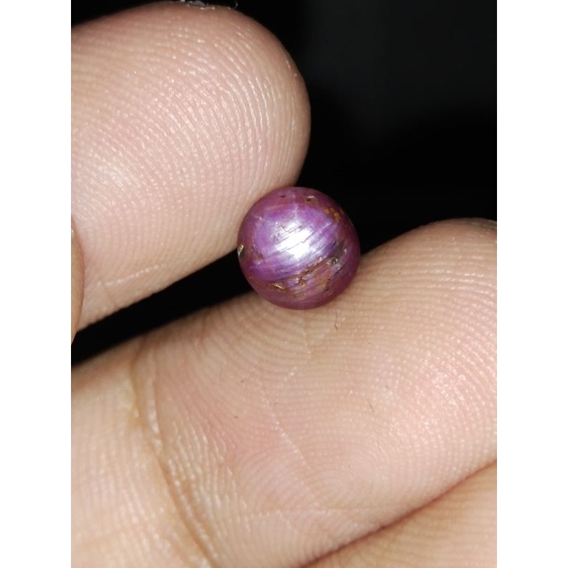 Natural Ruby Star 6x6x4.5 mm 2 Ct Merah Delima No Treatment No Heat NTD Round Cabochon Code 346