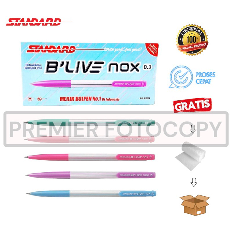 

Pulpen Standard Blive Nox 0.3 Isi 12 pcs