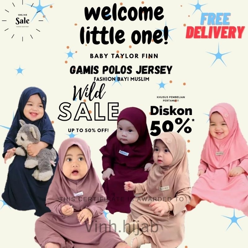 Gamis bayi perempuan usia 0 6 bulan 1 2 tahun / gamis polos bayi perempuan usia 0 sampai 18 bulan