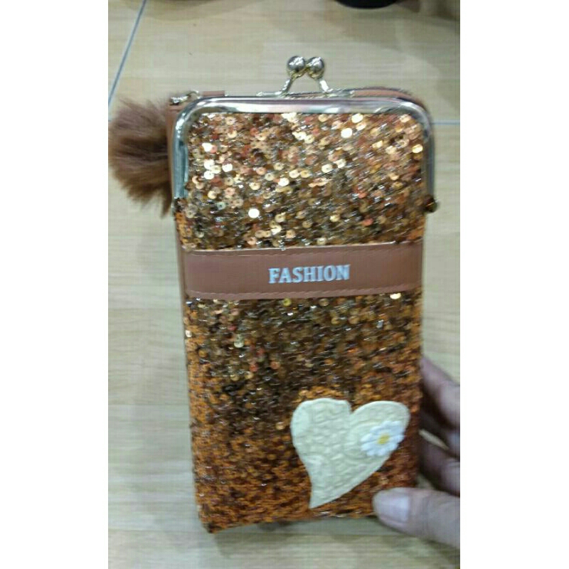 Dompet Selempang Hp Res1 Squin/Dompet Selempang Hp dan Uang/Dompet Selempang Hp Wanita Import
