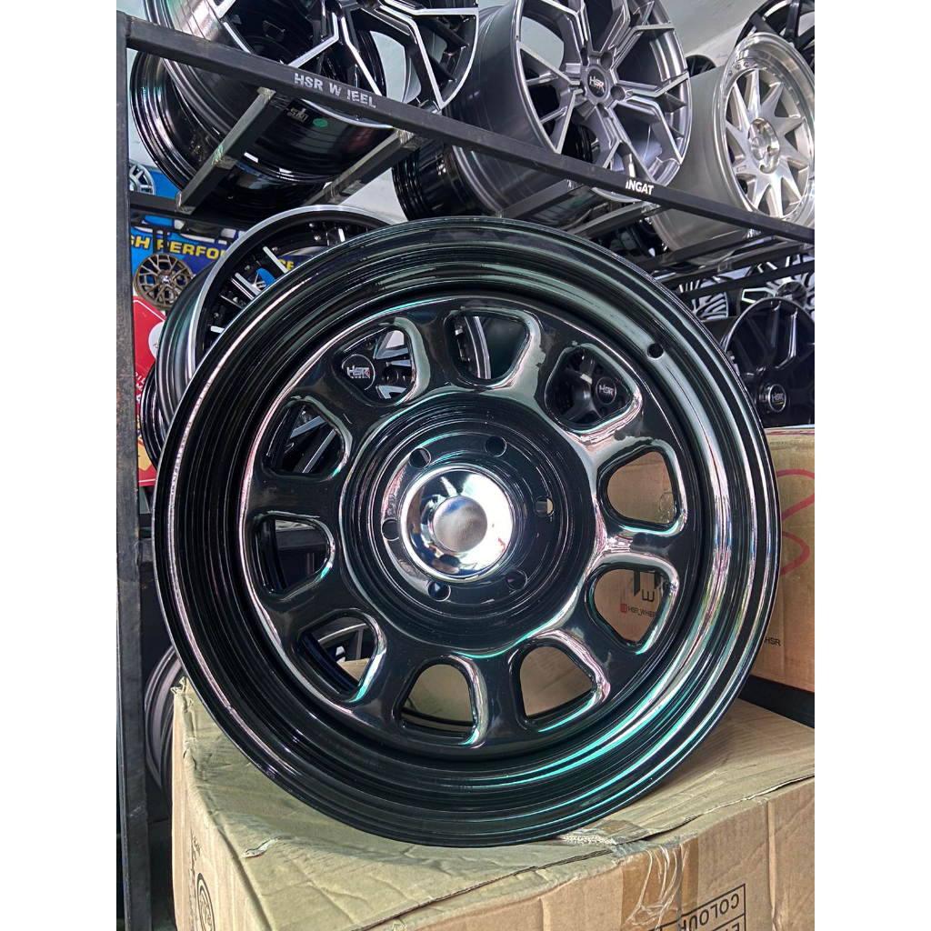 Velg Kaleng Daytona Ring 15 HSR MOKUPO R15 Lebar 8 Pcd 5x114,3 ET15 Black