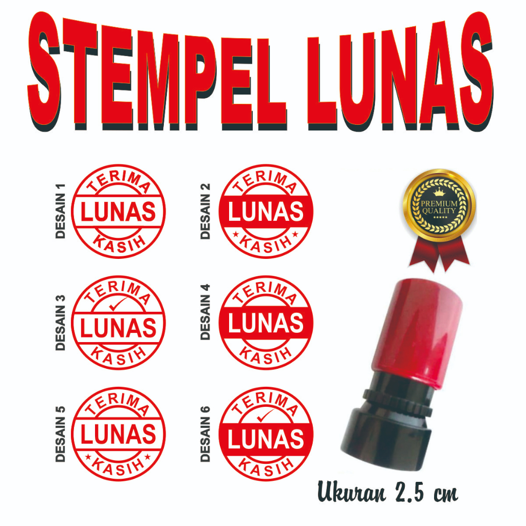 Stempel Lunas Lingkaran Bulat stempel cap toko Lunas Terima Kasih