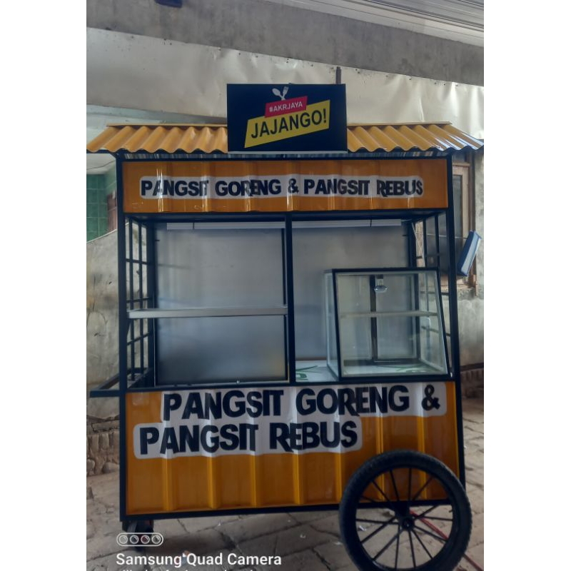gerobak jualan pangsit goreng rebus | booth kontainer dorong  | gerobak ayam kentaki | gerobak goren