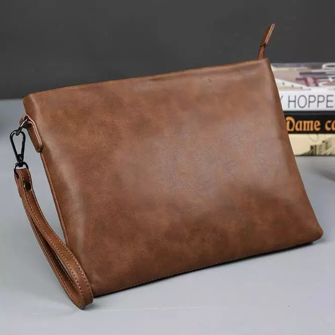 Pouch Kulit Asli Original Tas Tangan - Clutch Bag Kulit Asli Unisex - Pouch Bag Pria Wanita