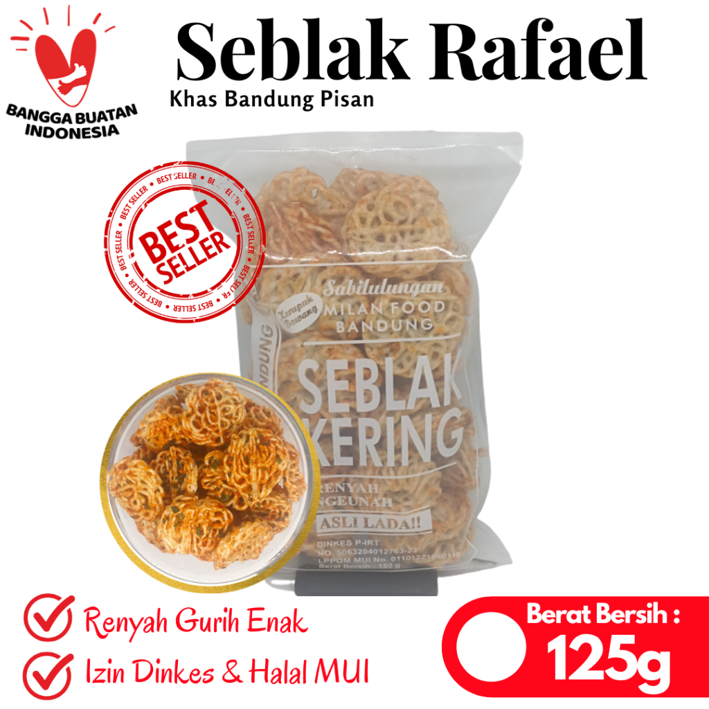 

Kerupuk Seblak Viral Rafael Milan Food 125g Kemasan Plastik Bantal Cemilan Makanan Ringan Pedas Gurih Asli Bandung