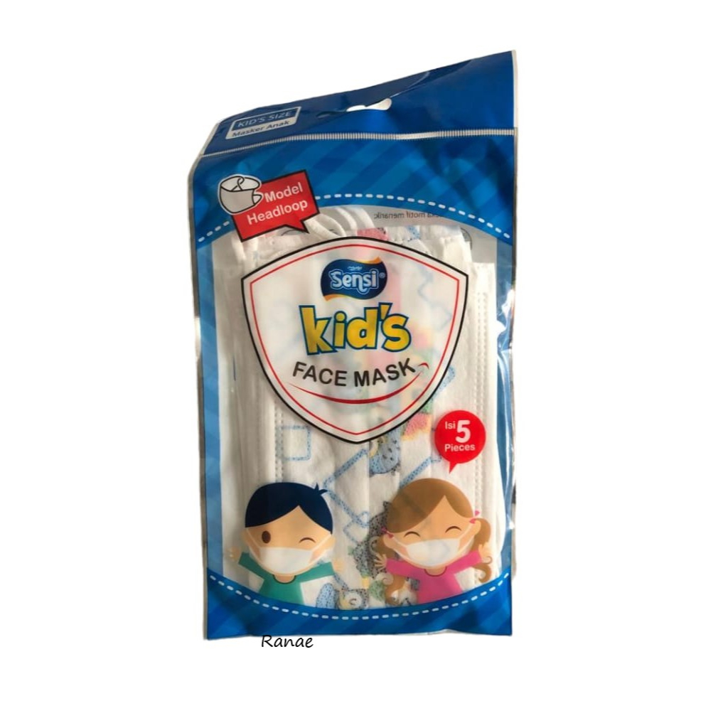 Masker Anak Sensi Kids Face Mask isi 5 Headloop exp05/2025